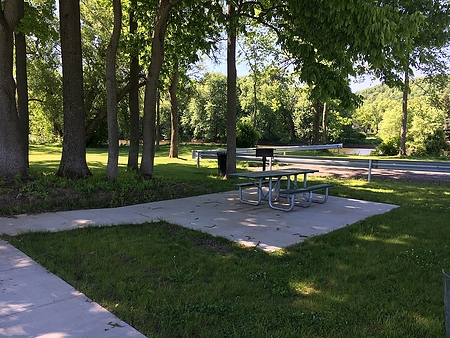 Picnic table at the Town of Allegany Boat Launch along the Allegheny River. Credit: Bob Parker