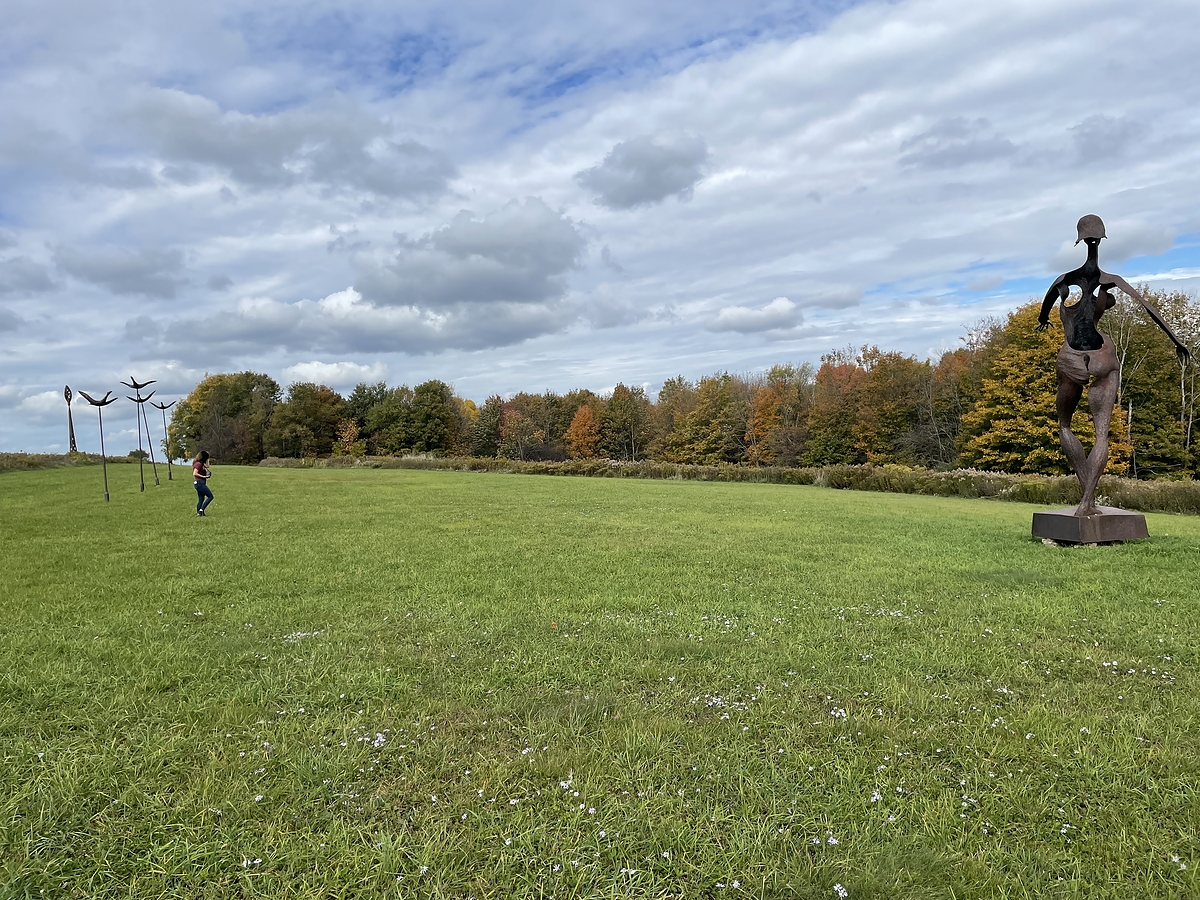 Sculptures and Fall Foliage at Griffis Sculpture Park