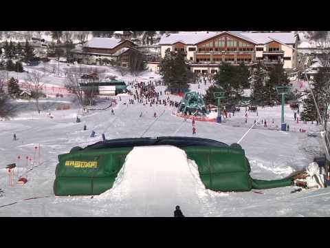 Skiers and Boarders getting Big Air at Holiday Valley